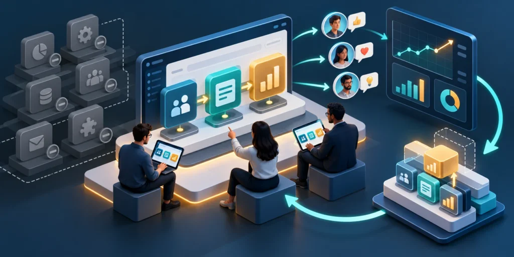 SaaS team tests a focused MVP with users and measures feedback before expanding scope.