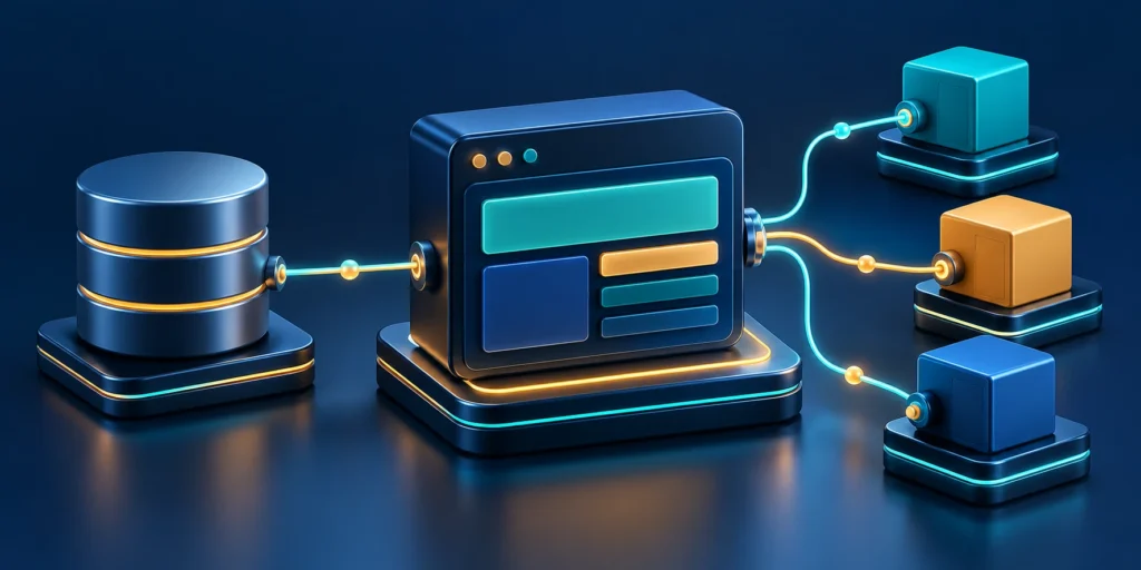 Infographic comparing application architecture options and their trade-offs.